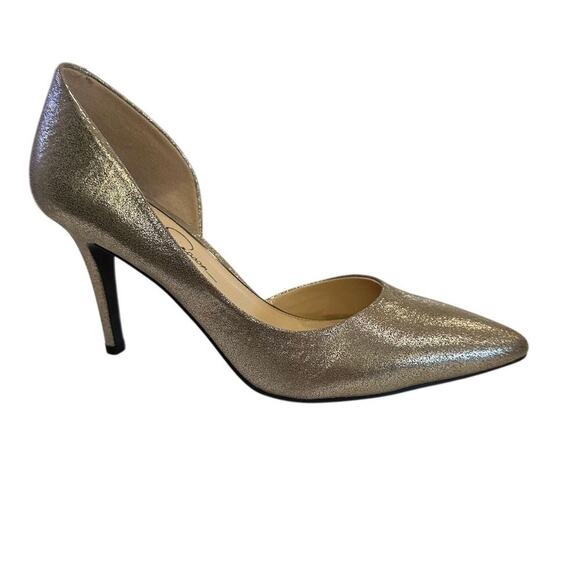 Jessica Simpson Women's bronze Gold Pointed Toe Stiletto Heels Size 8 pump - Picture 5 of 9